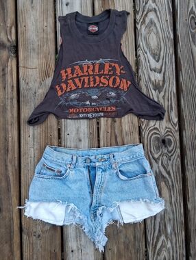 Vtg Calvin Klein Light Wash Jean Short Custom Cut Offs, High Waist Booty Shorts